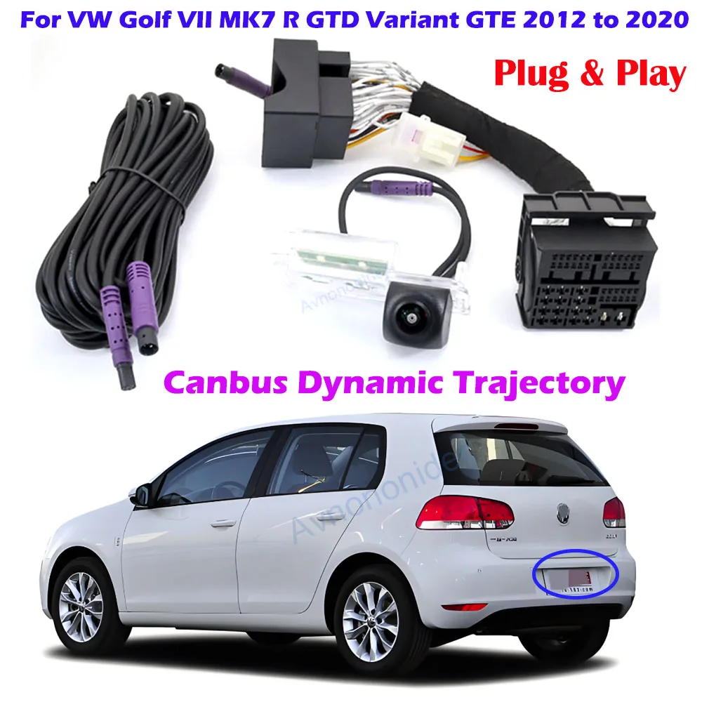 Canbus Dynamic Traject Rückfahrkamera für VW Golf VII MK7 R GTD Variant GTE 2012 bis 2020 MQB-System OEM Plug & Play Keine Codierung Image