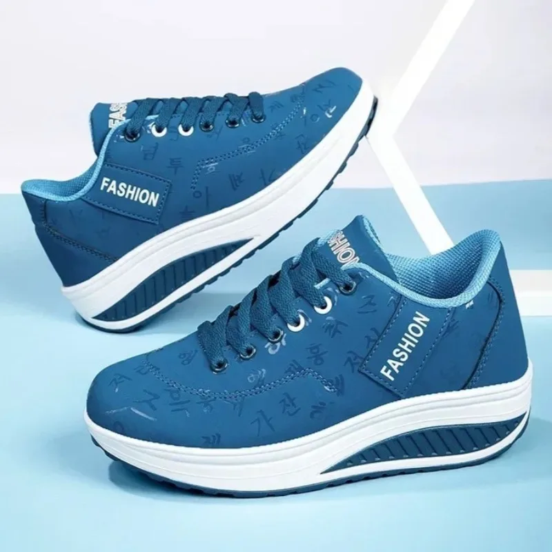 Frauen Outdoor Dicken Boden Schwingen Casual Schuhe Mode Plattform Flachen Boden Walking Sport Schuhe Gehen und Laufen Image