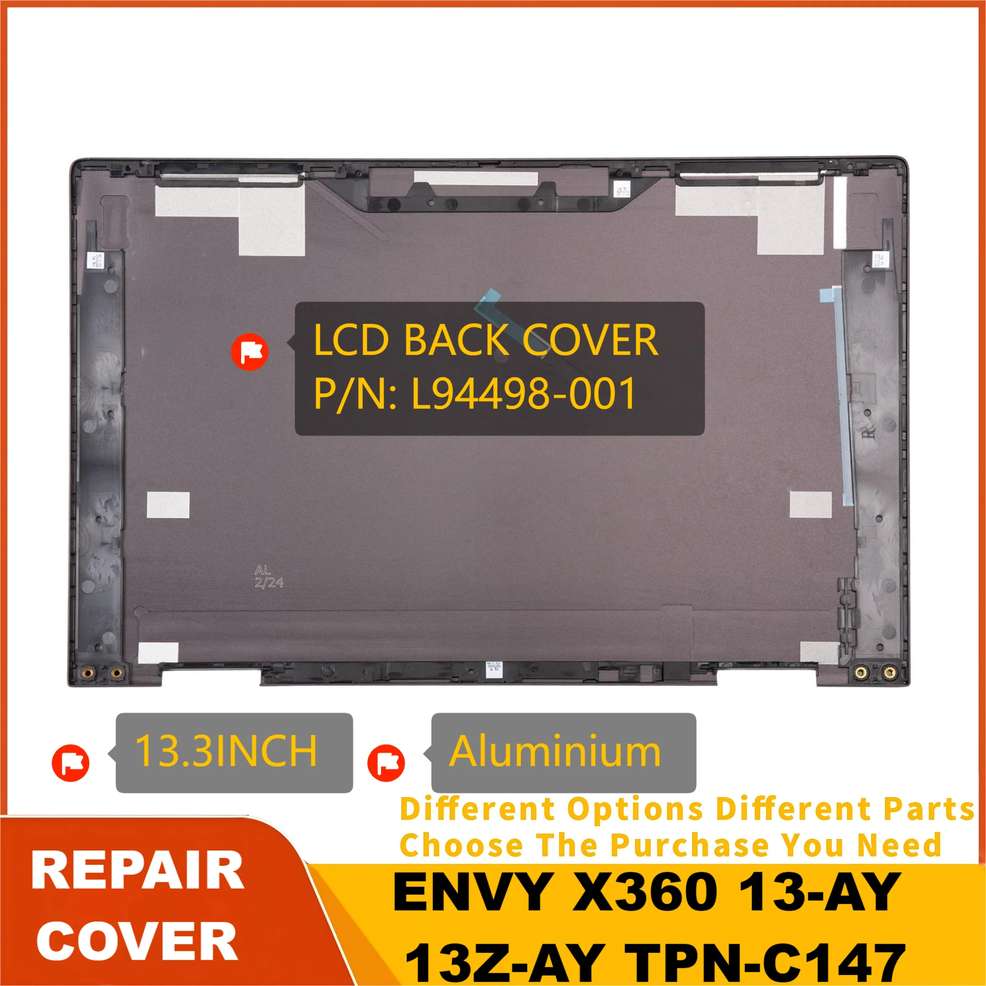 Neues Gehäuse für ENVY X360 13-AY 13Z-AY TPN-C147 LCD-Rückseite L94498-001 Ersatz Aluminium Braun 13,3 Zoll Image