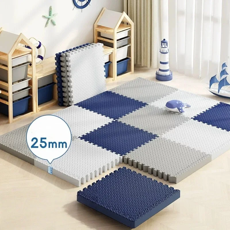 60 x 60 x 2,5 cm Schaumstoff-Krabbelmatte, Baby-Spielteppich, einfarbige Puzzlematten, EVA-Schaummatte, Kinder-Puzzle-Matte für Schlafzimmer, schützende Bodenfliesen