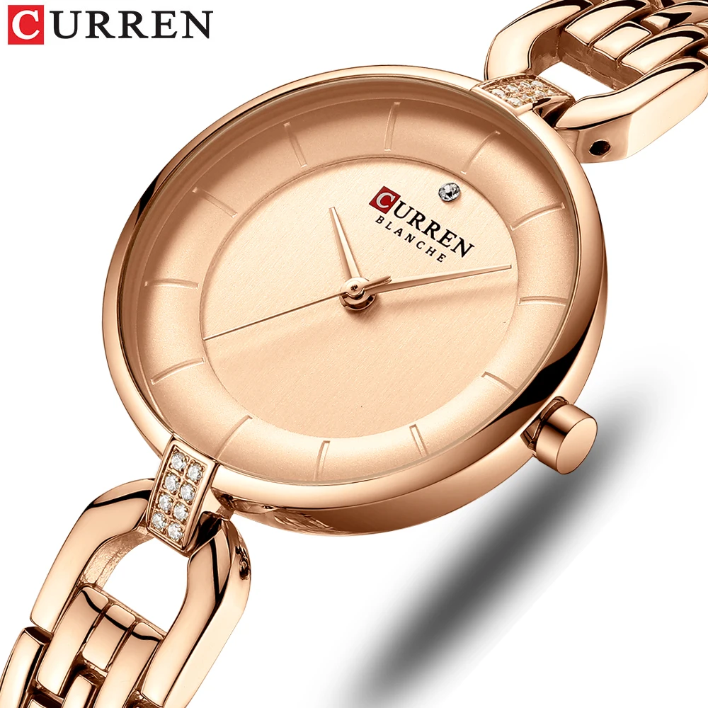 Frauen Uhr CURREN Luxus Marke Mode Casual Damen Quarz Armbanduhr Rose Gold Edelstahl Mesh Kleid Uhr Für Mädchen Image
