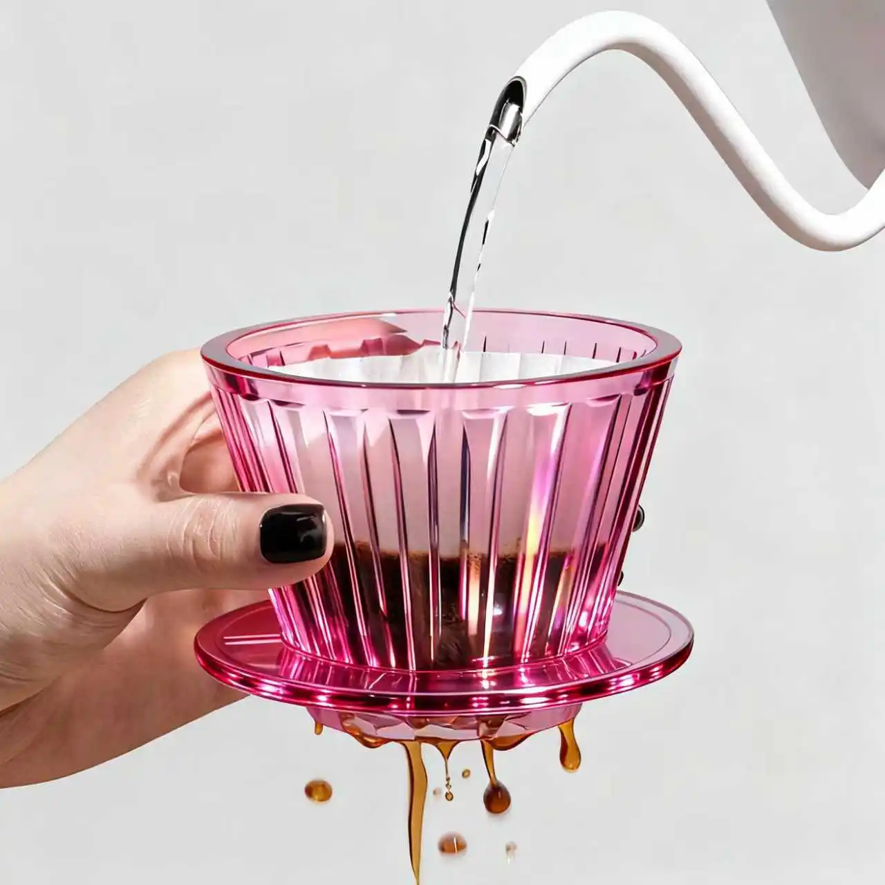 YRP Kaffeetropfer B75 Korb Crystal Eye Pour Over Hitzebeständiger Kaffeefilter 1-2 Tassen Kaffeemaschine Barista-Werkzeuge Image