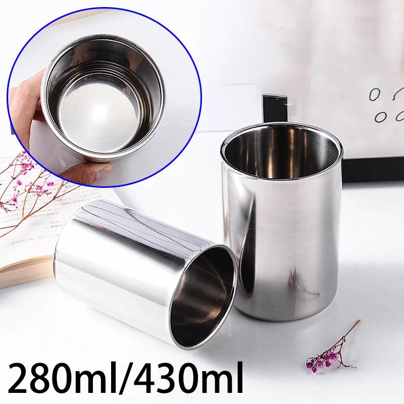 ​ 280/430 ml Wasser Tasse Doppel Wand Edelstahl Trinkbecher Bier Kaffee Tee Becher Outdoor Camping Reise drink Image