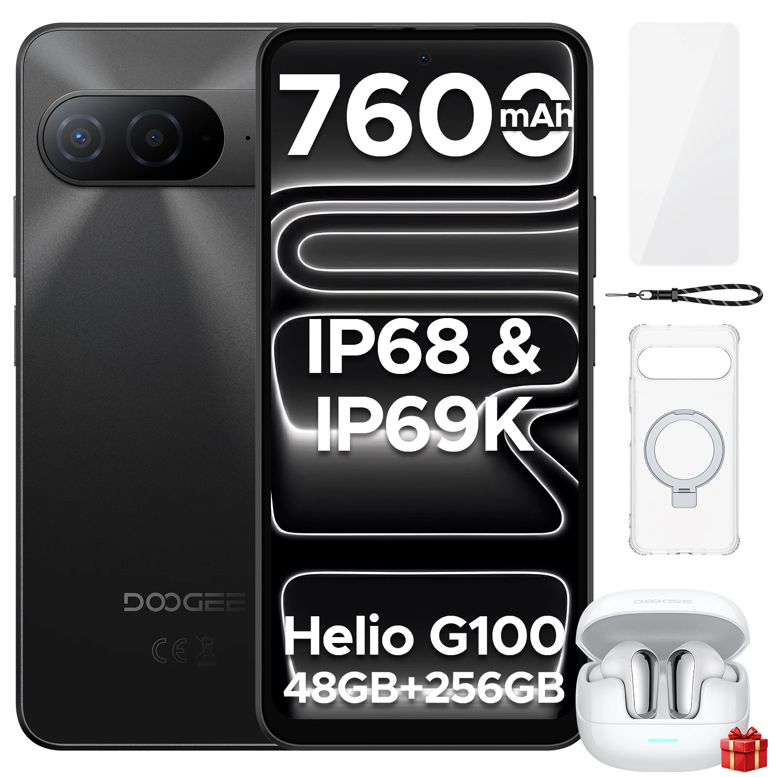 DOOGEE B10 Smartphone Android 16 7600mAh Akku 6,63'' 120Hz 6GB 256GB Mediatek Helio G100 64MP AI Hauptkamera Mobiltelefon Image