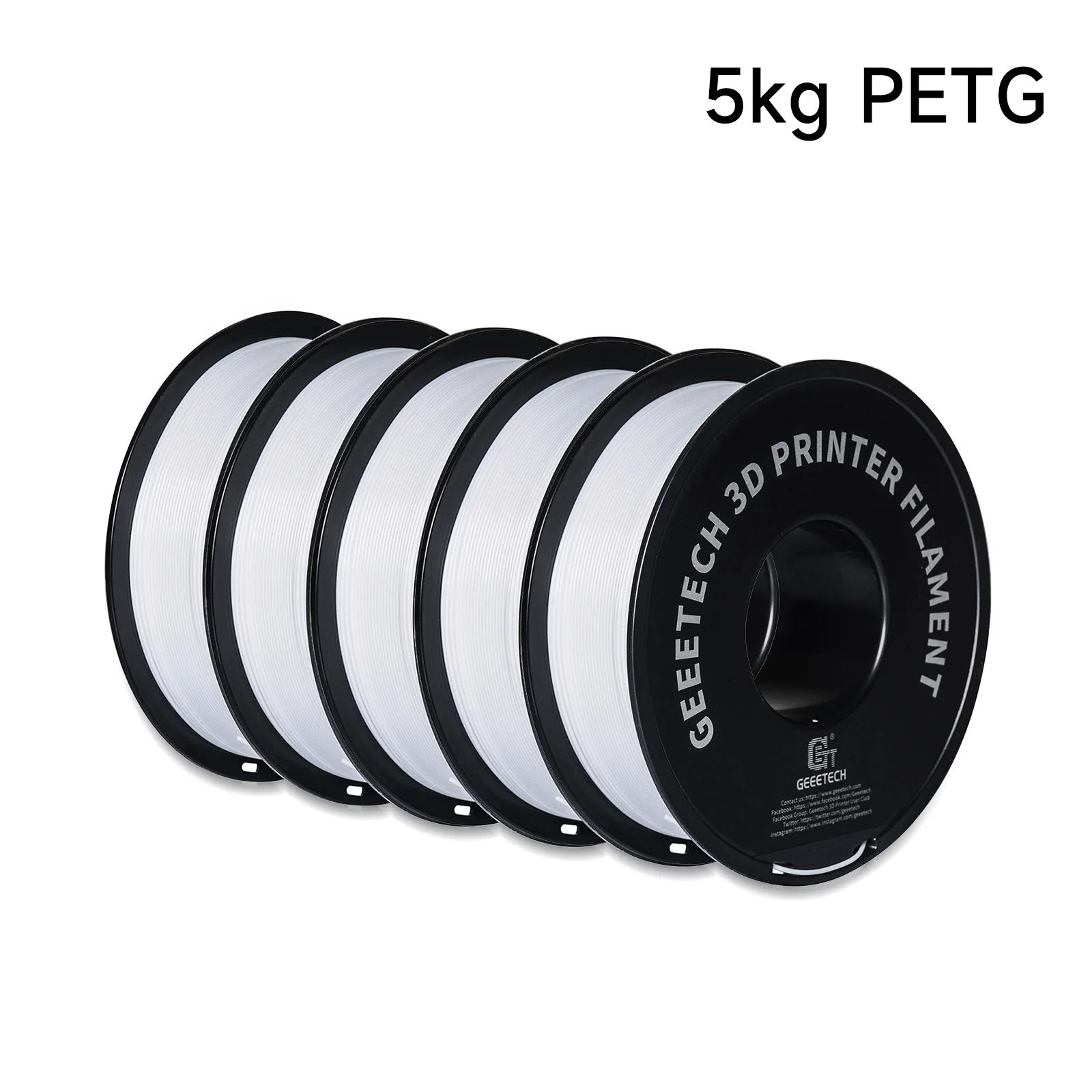 Geeetech 5 kg PETG 1,75 mm Filament für FDM 3D-Drucker, 3D-Druckdraht, Vakuumverpackung, lokale Lagerhäuser, bunter Kunststoff Image