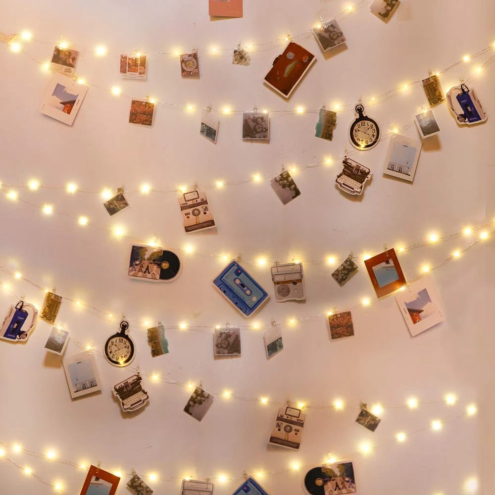 5M/10M LED Foto Clip Lichter String Fairy Lichter Batterie Box Girlande Schlafzimmer Home Party Foto wand Hochzeit Weihnachten Dekoration Image