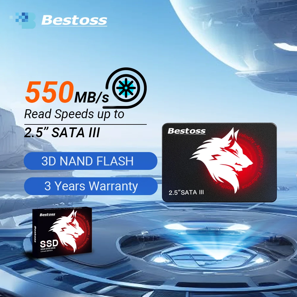 Bestoss 2,5 SATA3 SSD 120 GB 240 GB 480 GB 128 GB 256 G 512 GB 1 TB 2 TB 4 TB interne Solid-State-Festplatte für Laptop-Festplatten-Desktop Image