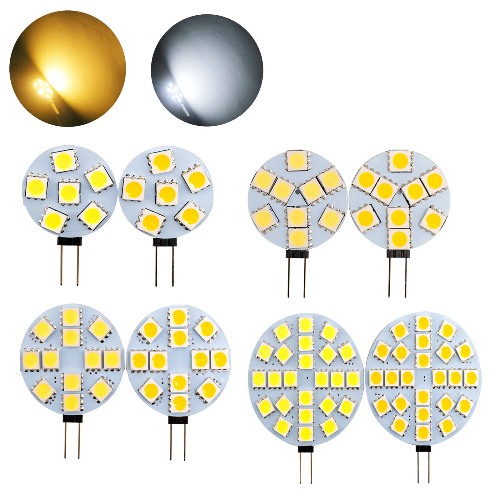 10Pcs G4 Dc12V Led-lampen Lampen Hause Kühlen Warm Weiß Zimmer 1W 5W Chip Scheinwerfer Energiesparende 5050/Smd Ersetzen Halogenlampe