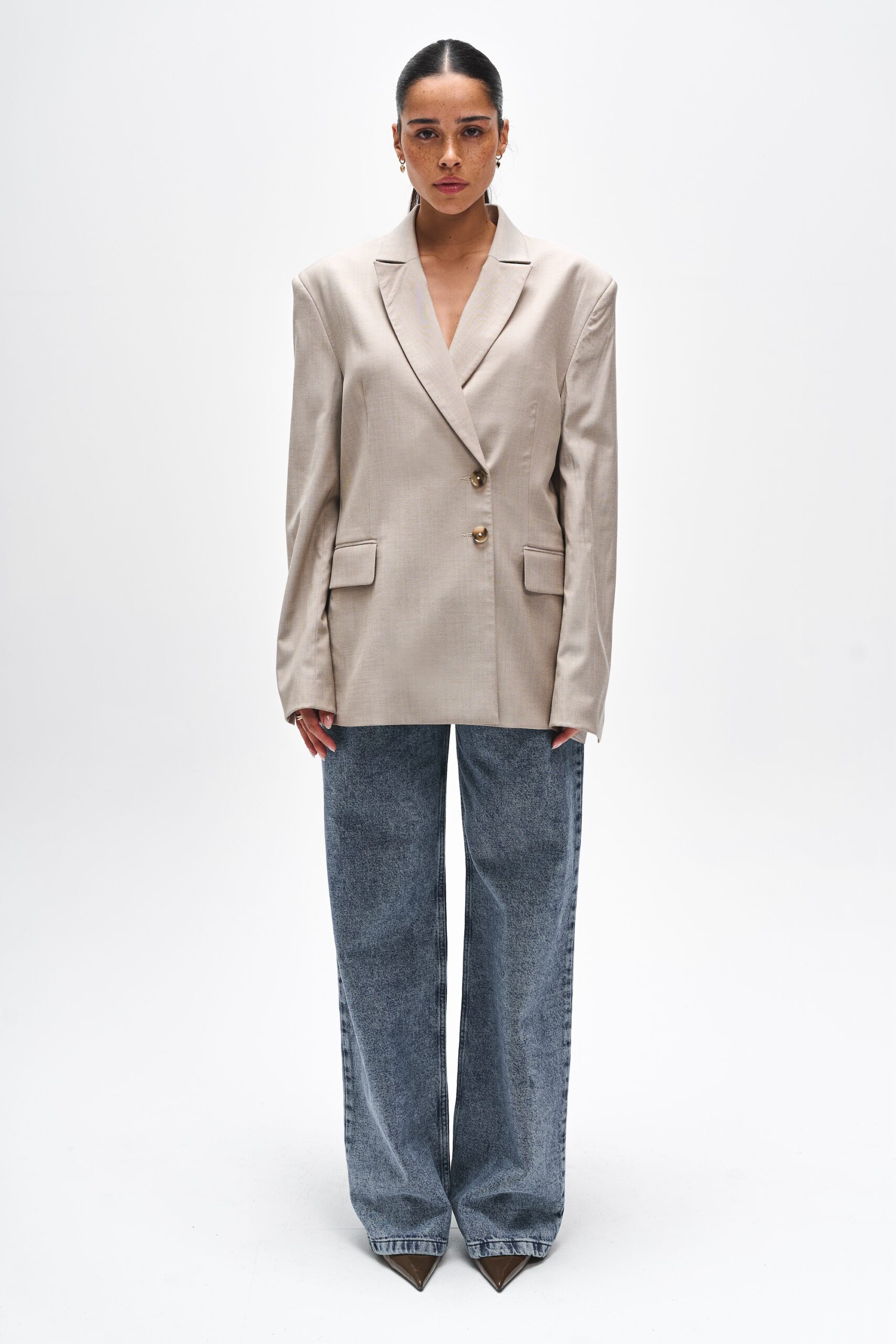 BENU Damen Eleganter Beige Blazer S