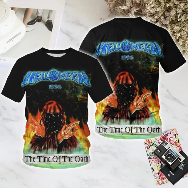 2025 New Rock Helloween 3D-Druck T-Shirt Mode Männer Frauen Hip Hop Trend Kurzarm T-Shirt Sommer Übergroße Straße Casual Y2k Top