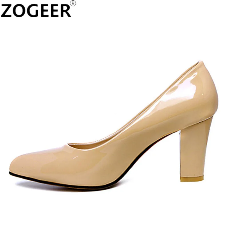 Mode Klassische Frauen Pumpt Schuhe Elegante High Heels Solide PU Leder Nude Rot Schwarz Mit Hohen Absätzen Büro Hochzeit Schuhe Damen Große Größe