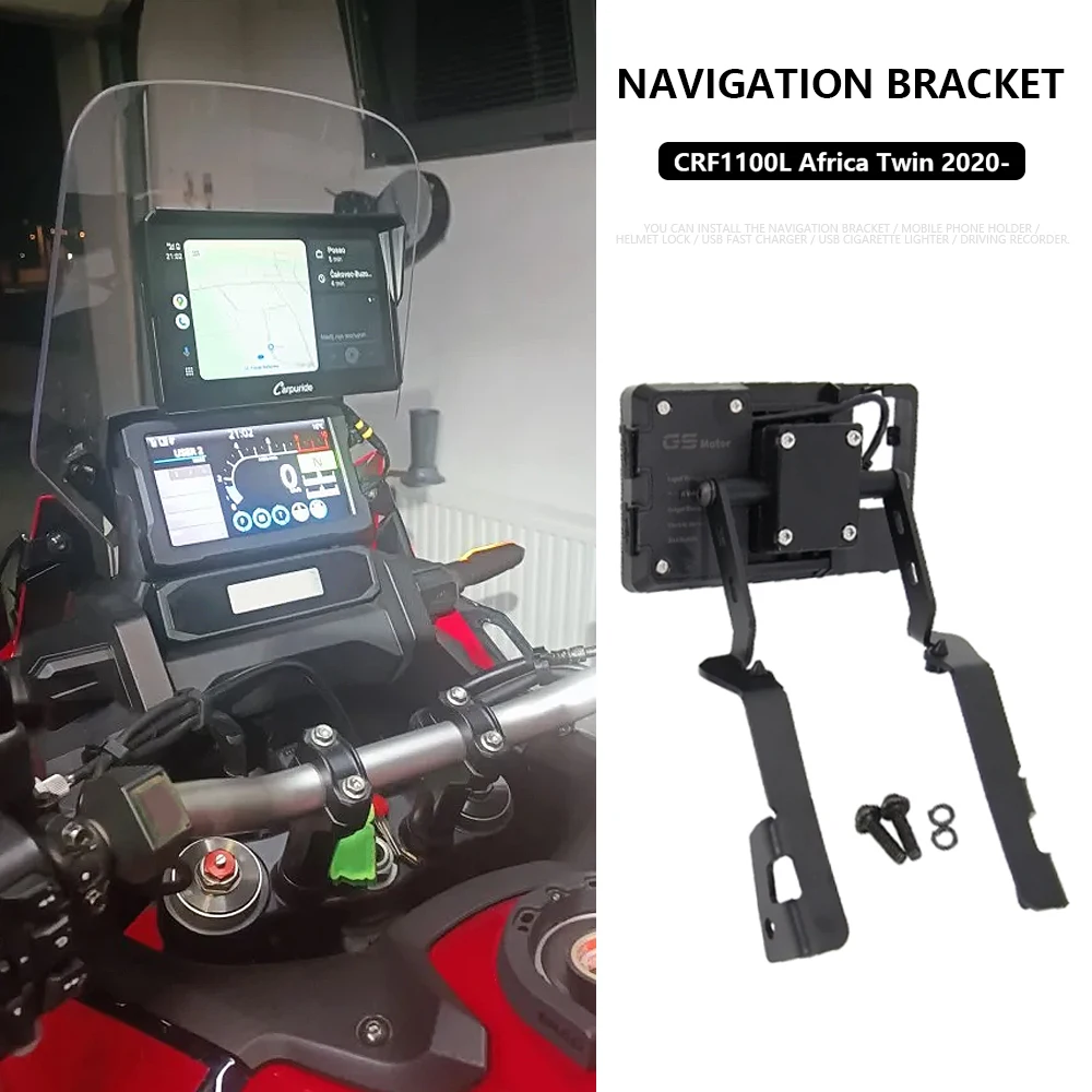 NEW Motorcycle For Honda CRF1100L Africa Twin Front Phone Stand Holder Smartphone Phone GPS Navigaton Plate Bracket 2020-2024