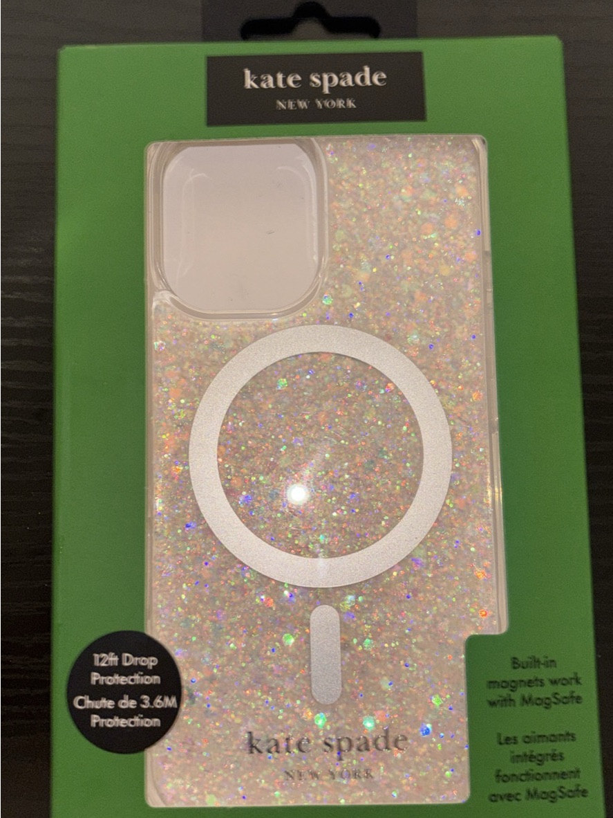 Kate Spade Cell Phones & Accessories | Kate Spade Iridescent Glitter Magsafe Phone Case - Sparkling White | Color: Cream/White | Size: For Iphone 16