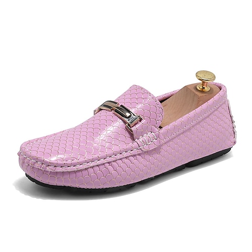 Rosafarbene Slipper mit Schlangenmuster für Herren – leichte, elegante Schuhe im Statement-Stil, modische Herrenschuhe für Partys, Bankette, Autofahren und gehobene Freizeitkleidung Image
