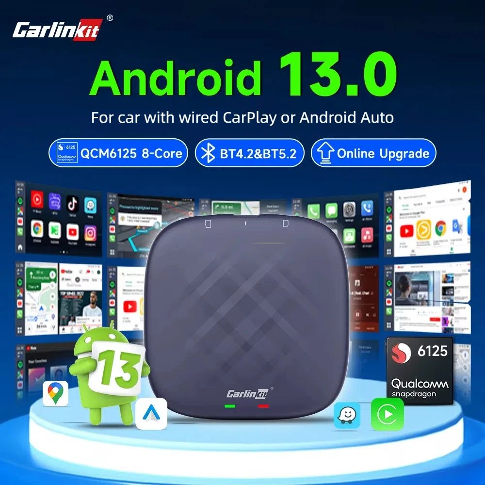 Android 13 CarlinKit Android Auto Wireless CarPlay AI TV Box QCM6125 8-Core Split Screen 64G 128G Für Netflix YouTube Play Store Image