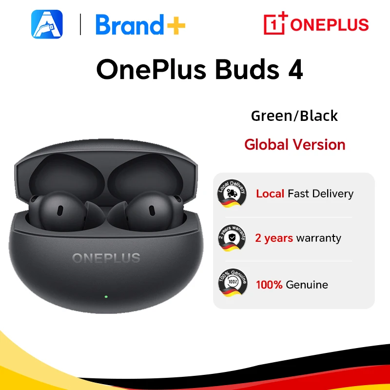 Globale Version OnePlus Buds 4 True Wireless-Ohrhörer Bis zu 55 dB Geräuschunterdrückung ANC Zwei Treiber mit zwei DACs Bluetooth 5.4