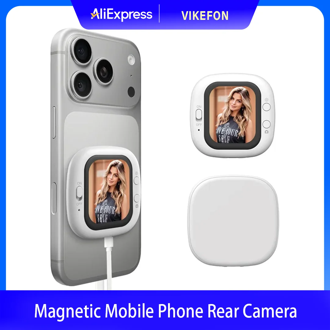 Magnetische Handy-Rückkamera Selfie-Videokamera Kabellose Magnetische Handy-Vlog-Mini-Kamera Image