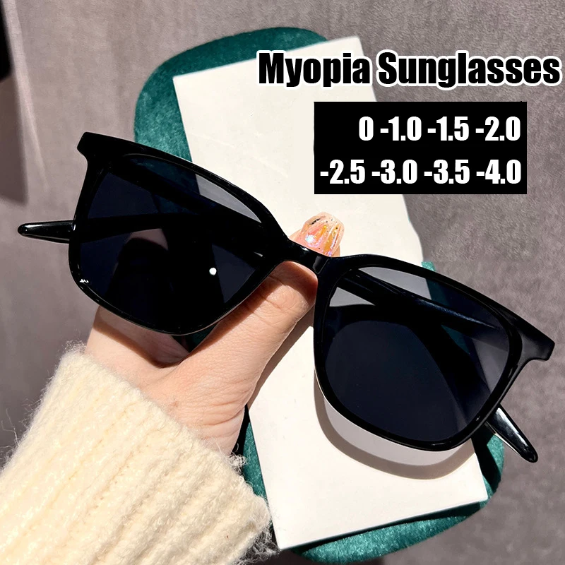 Mode-Trend Männer Frauen Übergroße Myopie Brillen Fertig Optische Spektakel Sonnenbrille Dioptrien 0 Bis -4,0 Nahsicht Brillen Image