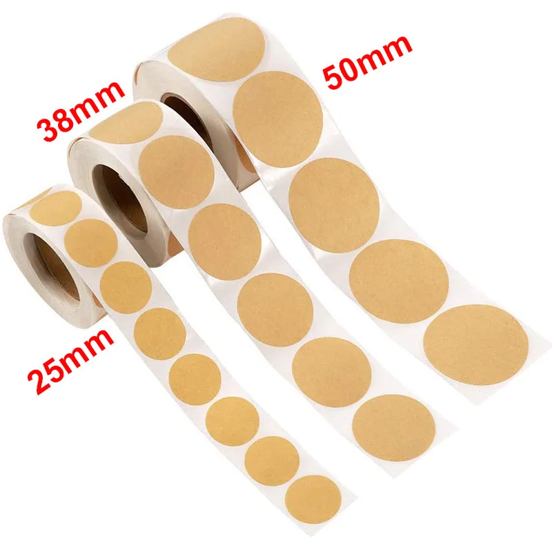 100/500Pcs Kraft Papier Aufkleber Runde Leere Etiketten Für Handgemachte Geschenk Tag Papier DIY Umschlag Abdichtung Aufkleber Schreibwaren Image