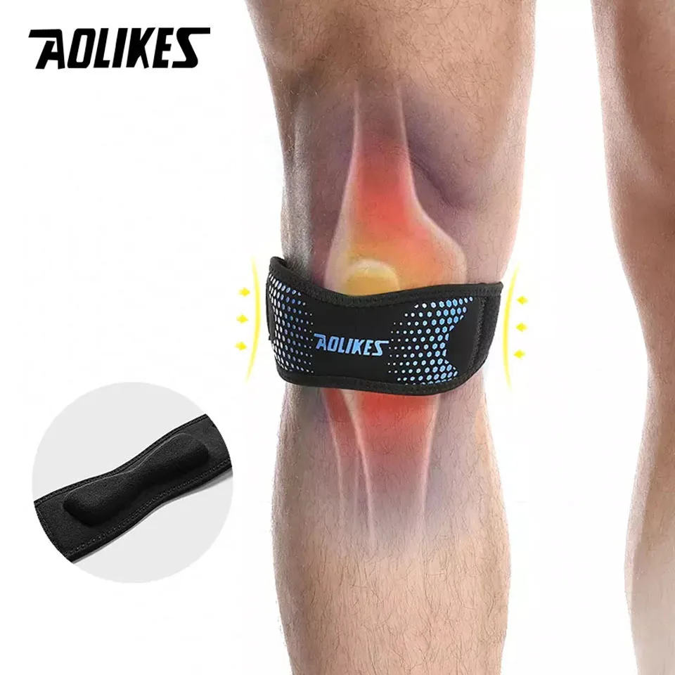 AOLIKES 1 Stück Patellase-Kniegurte, Kniebandage, Kniestütze, Patellar-Stabilisator für Laufen, Wandern, Tennis, Springen, Arthritis Image
