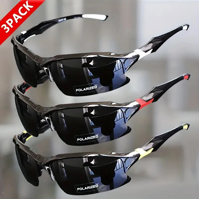 Modisches Herren-Brillen-Set, halbrandige Spiegelumrandung, stilvolle Sonnenbrille, geeignet zum Radfahren, Fahren, Angeln Image