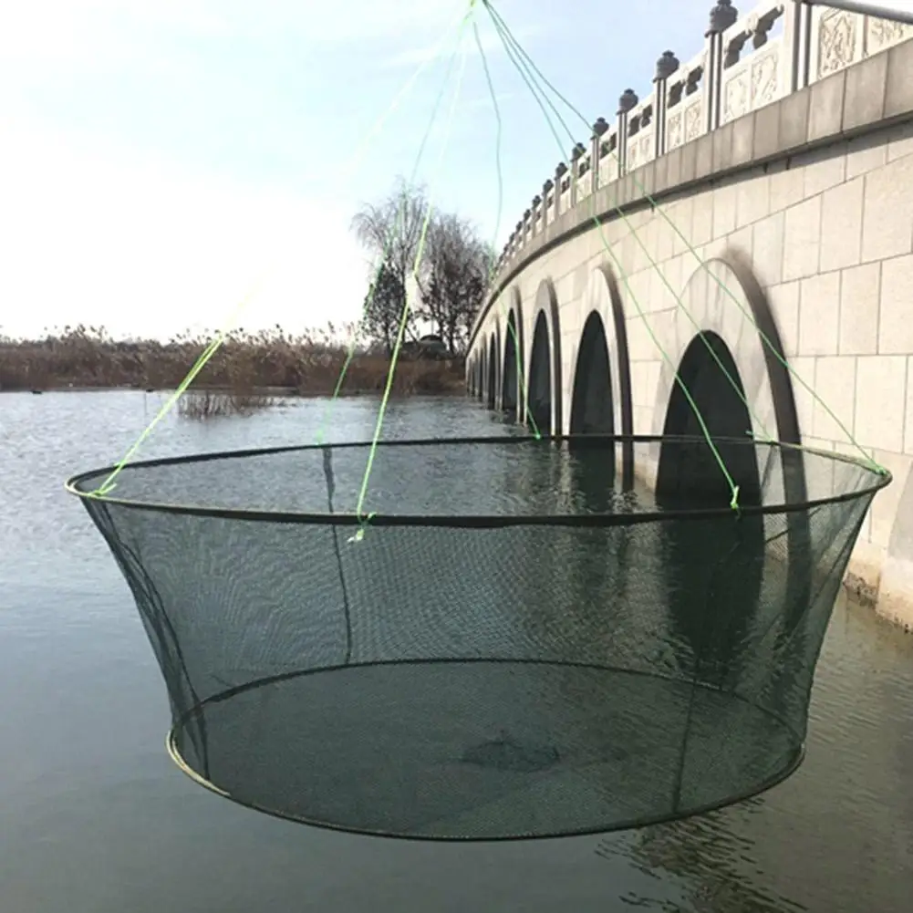 Landung Fischernetz Große Faltbare Drop Net Garnelen Köder Krabben Garnelen Karausche Tragbare Mesh Für Outdoor Reservoir Teich Verwenden 80/100 cm Image