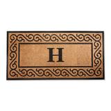 Hanna Scroll Border Monogrammed Door Mat - 30" x 48", T - Frontgate