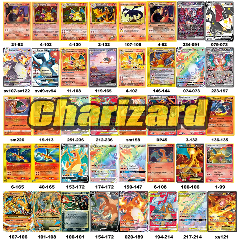Carte Pokémon Charizard Prima Edizione 1996 Set Base SV/Team Rocket Carte Rare Foil Collezione di Carte da Gioco PTCG Carte Proxy