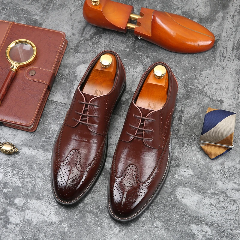 Handgemachte Herren Oxford Schuhe Designer Brogue Herren Lederschuhe Luxus Mode Hochzeit Schuh Business Büro Herrenschuhe Größe 38-48