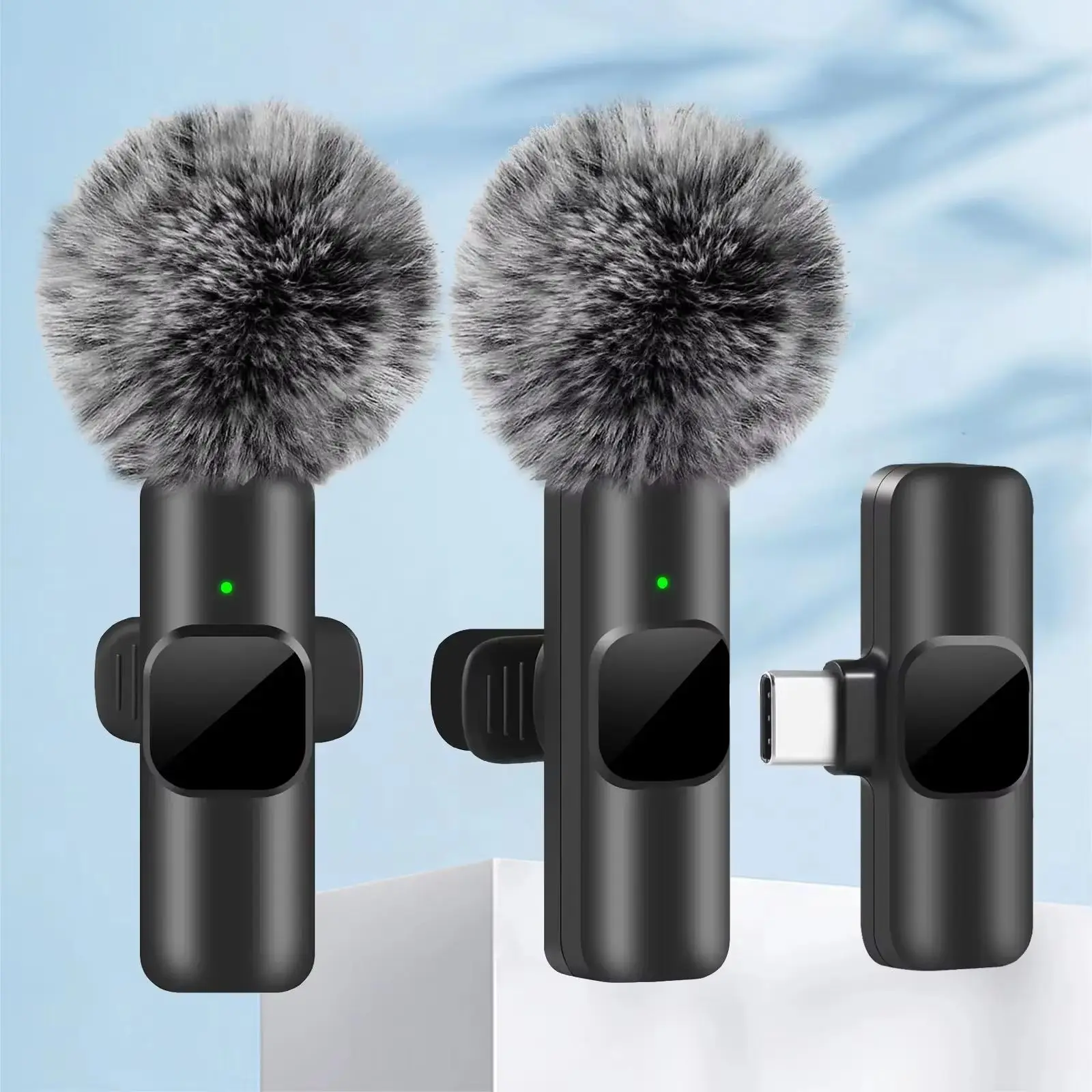 Microfono Lavalier Wireless 2.4G Portatile per Registrazione Audio Video Mini Microfono per iPhone Android Trasmissione dal Vivo Gaming Telefono