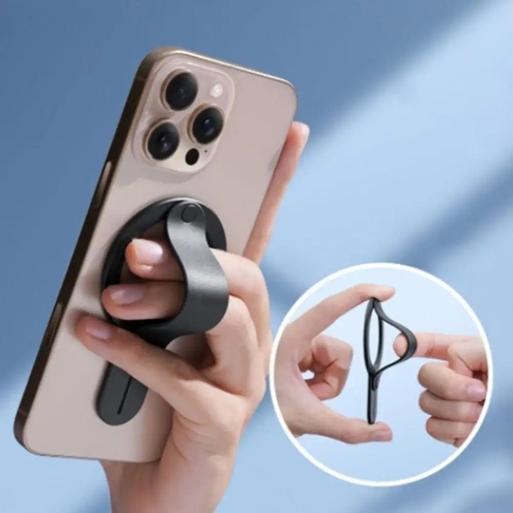 Magnetische Griff Für iPhone Handy Halter Tragbare Faltbare Ständer Telefon Griff Armband Handy Halterung Image