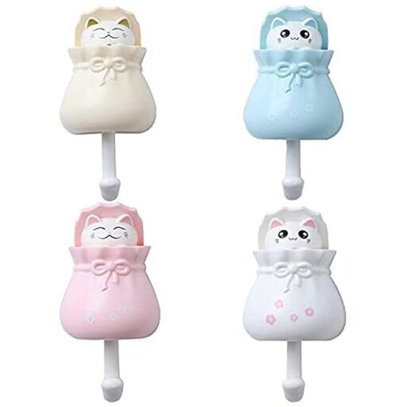 Kzq - 9,5 X 6,5 X 5,5 Cm, Confezione Da 4 Ganci Da Parete A Forma Di Animali, Ganci Adesivi Per Bambini, Ganci Per Asciugamani Per Bambini, Ganci Adesivi Decorativi Per Bambini Per Cappotti, Asciugamani