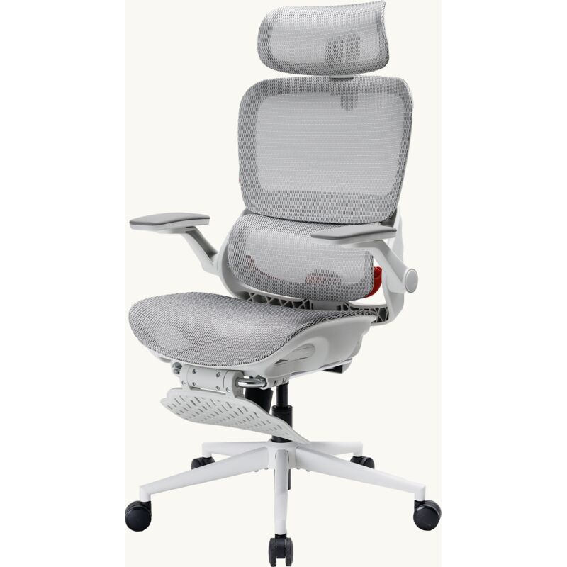 Sihoo B100 Pro Sedia Da Ufficio Ergonomica In Mesh, Sedia Da Computer Regolabile Con Supporto Lombare Dinamico 4d, Poggiatesta Extra Largo 3d, Sedia Con Poggiapiedi, Grigio