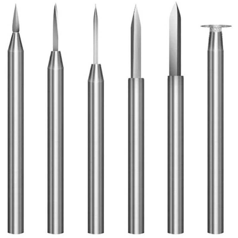 Set Di 6 Punte Per Trapano Per Intaglio Del Legno Per Utensili Rotanti - Accessori Per Trapano Per Incisione - Utensile Per Levigatura Del Legno Con Gambo Da 3 Mm Per Intaglio, Foratura, Microincision