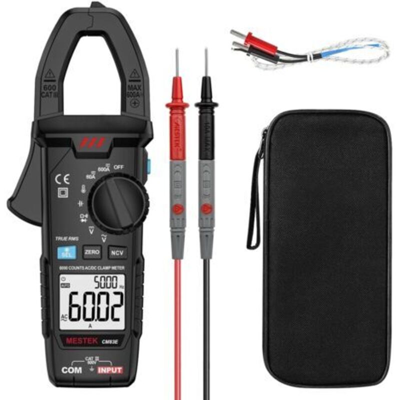 Pinza Amperometrica Digitale Ac/dc 0-600a Multimetro Pinza Automatica Voltmetro T-rms Tester Misura Corrente/tensione/temperatura/diodo/continuità/resistenza/frequenza/capacità Ncv Vfd Low-z