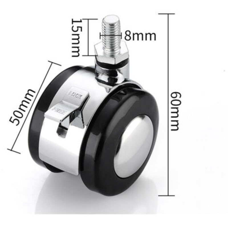 Ccykxa (5 Cm) 8 Pezzi Ruote Resistenti Ruote Per Mobili Da Ufficio Ruote Silenziose Per Sedie Ruote Girevoli Di Ricambio Ruote Silenziose Sagomate Accessori In Nylon Per Ruote Girevoli