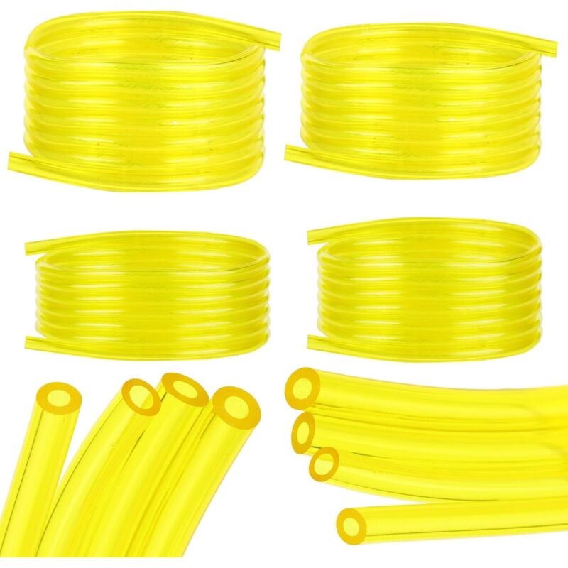 4 Tubi Flessibili Per Carburante, Tubo Flessibile Per Olio Trasparente Giallo Da 1,5 M (2 X 3,5 Mm, 2,5 X 5 Mm, 3 X 5 Mm, 3 X 6 Mm), Per Tosaerba, Tosaerba, Tubo In Pvc, Tubo Flessibile Per Olio