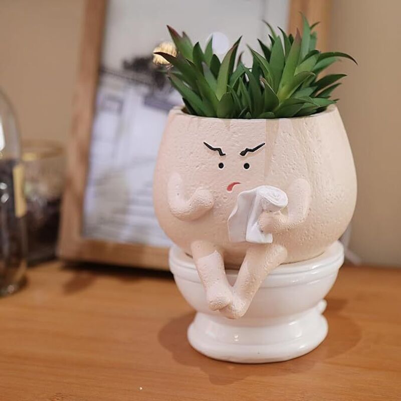 Vasi Da Fiori Divertenti A Forma Di Viso, Adorabili Vasi Da Fiori A Forma Di Viso E Vasi Unici Per Piante Grasse Sono Perfetti Per Le Piante Da Interno E Sono Regali Ideali Per La Casa, L'Ufficio E Na