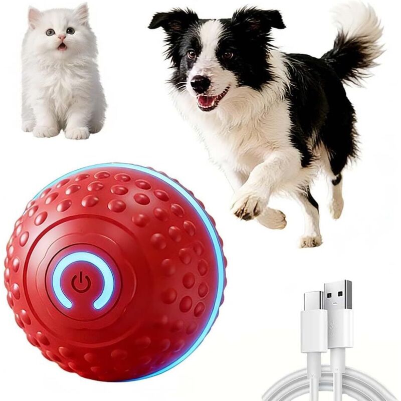 Palla Interattiva Per Cani, Giocattolo Interattivo Per Animali Domestici, Palla Rotolante Automatica, Palla Intelligente Automovimentata, Adatta A Cani Di Taglia Media E Grande, Con Luce Led Lampeggia