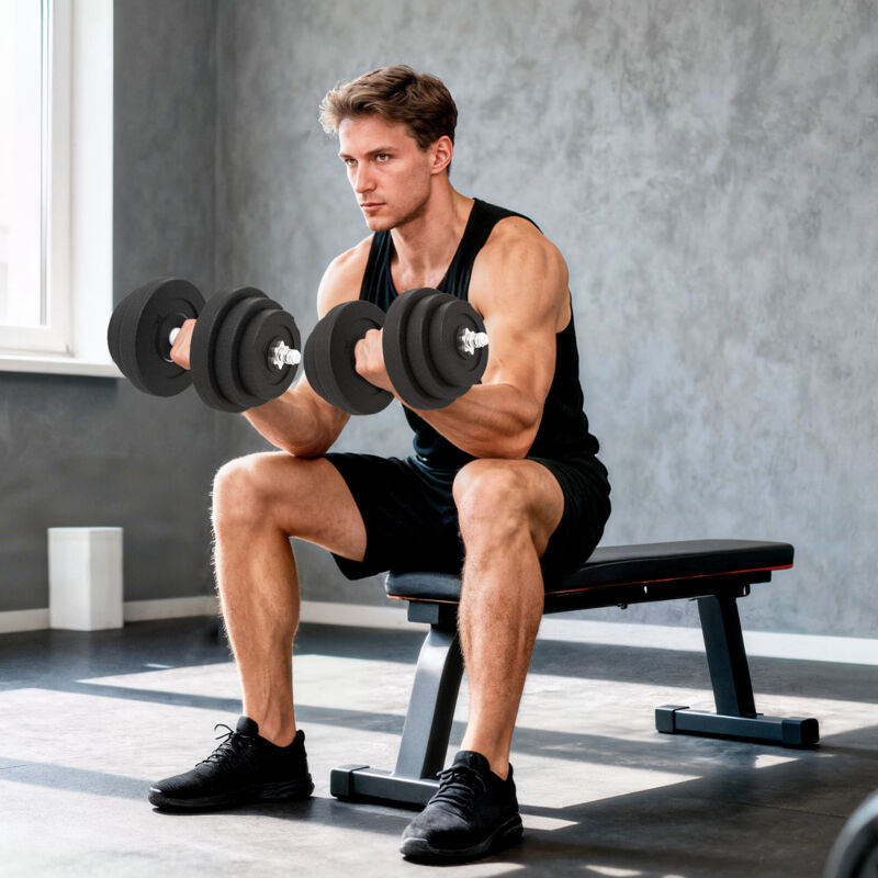 Set Di 2 Manubri Regolabili 40 Kg Totali, Set Di Pesi Palestra Per Braccia Con Impugnatura Antiscivolo, Pesi Manubri, Per Allenamento Fitness Casa E Palestra, Nero