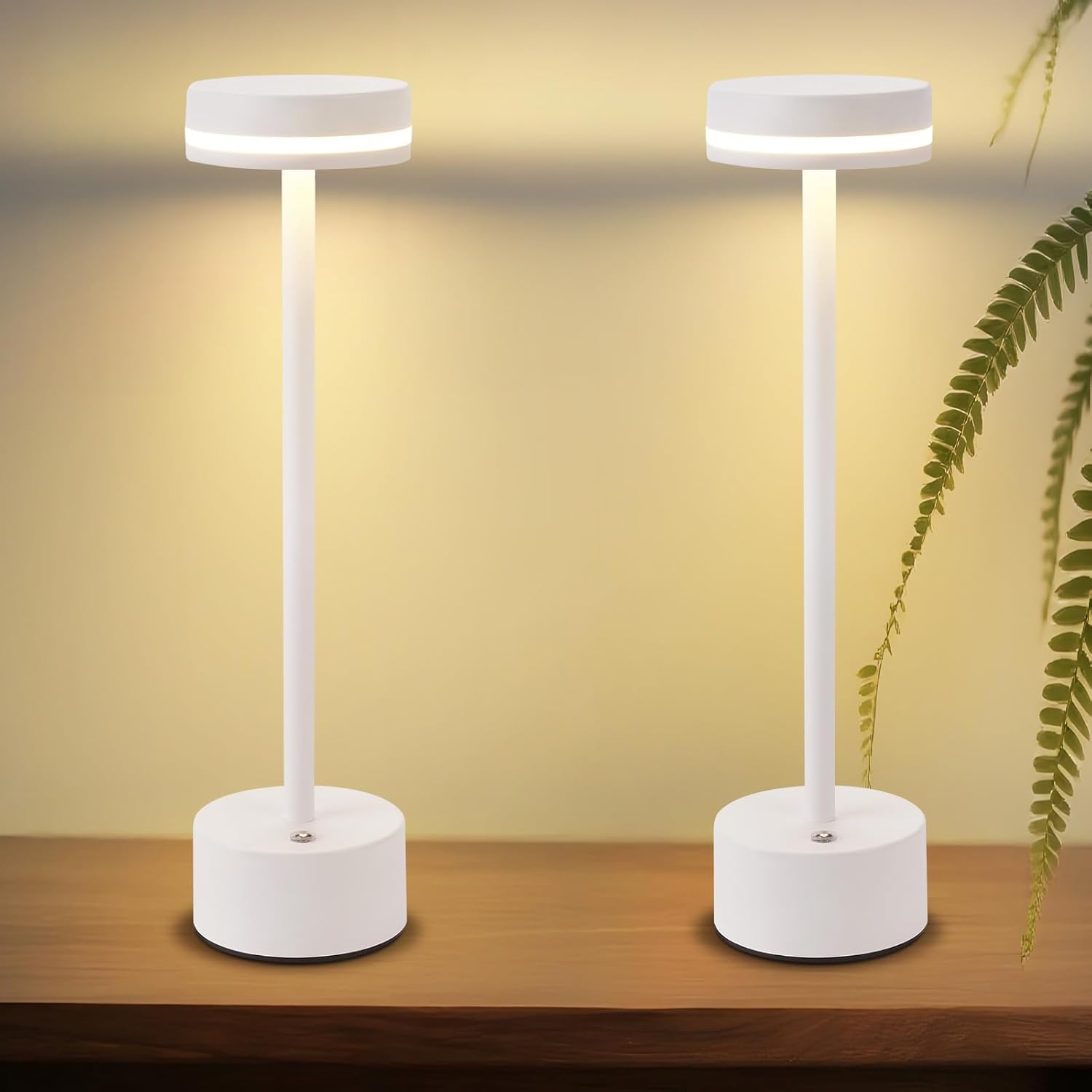 Lampada Da Tavolo , Lampada Da Tavolo Led Wireless A Batteria, Lampada Da Comodino Dimmerabile Con Batteria Ricaricabile Usb-c, Lampada Touch, Lampade Da Tavolo Bianche, Per Camera Da Letto - Gbly