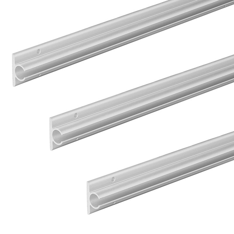Binario Per Tenda In Alluminio 90° 120 X 2,5 Cm Autoadesivo - Set Da 3 Pezzi
