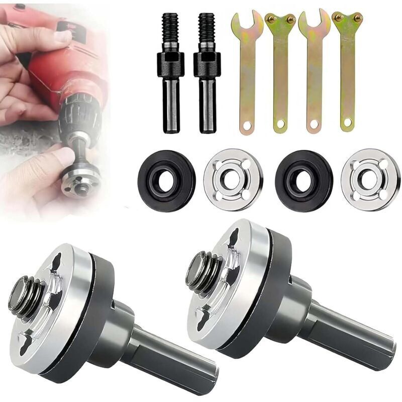 Kit Di Conversione Da 10 Pezzi Per Trapano Elettrico A Smerigliatrice Angolare, Adattatore Per Smerigliatrice Angolare Modificata, Adattatore Per Disco Da Taglio Per Metallo Con Chiave