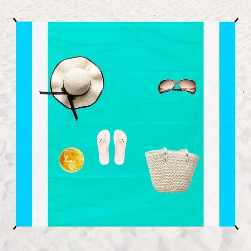 Aiperq - Coperta Da Spiaggia Antisabbia, Telo Da Spiaggia Extra Large 210 X 200 Cm, Telo Da Spiaggia Impermeabile, Telo Da Picnic Per Spiaggia, Picnic, Vacanze - Morbido, Portatile, Ad Asciugatura Rapida - H-t