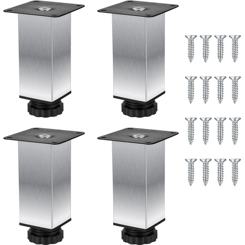 4 Gambe Per Mobili, Gambe Per Mobili Da 15 Cm, Gambe Per Mobili Regolabili 0-12 Mm, Gambe Regolabili In Acciaio Inossidabile, Gambe Regolabili In Altezza, Gambe Per Divani Per Mobili Da Letto, Tavoli,
