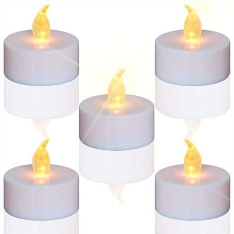 Set Di 24 Candele A Led, Alimentate A Batteria Cr2032, Senza Profumo, Candele Tealight Senza Fiamma, Luce Tremolante Trasparente, Oltre 100 Ore Di Luce Elettrica