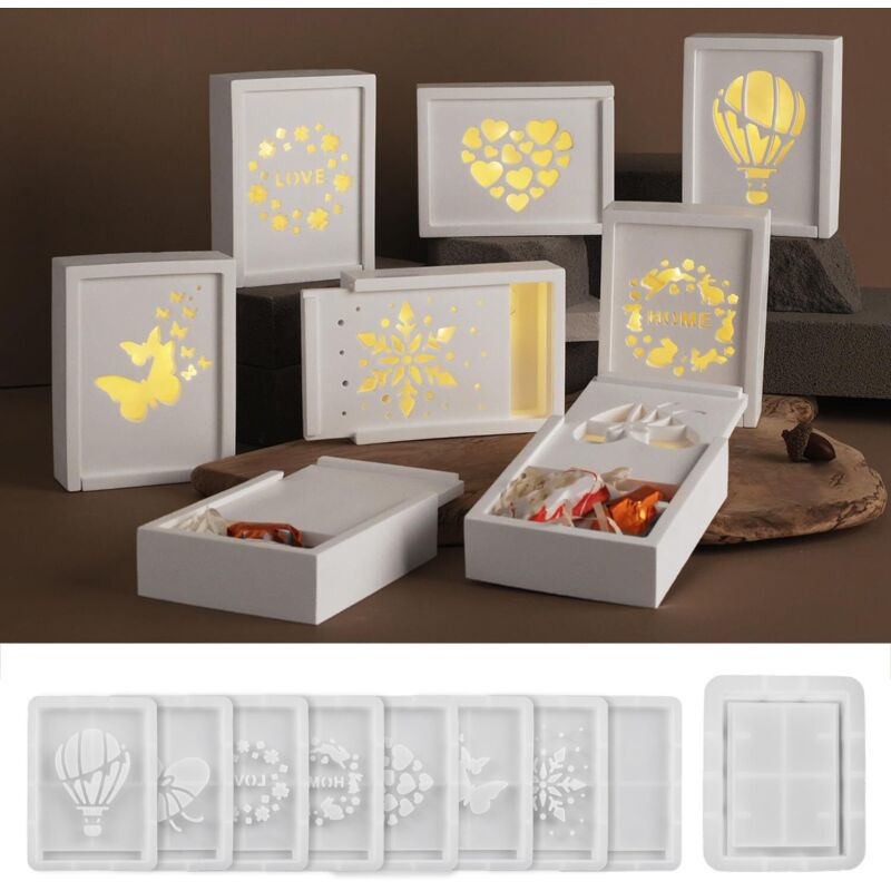 Stampi In Silicone Stampi Per Colata Set Regalo, 9 Pezzi Stampo In Silicone Regali In Argento Stampi Per Colata Stampo In Gesso Per Colata Di Natale In Silicone Set Regalo Di Stampi Per Colata Di Nata