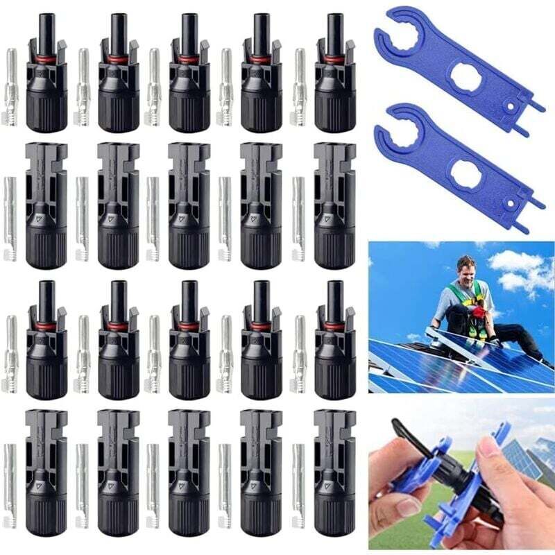 10 Paia Di Connettori Solari Mc4 Maschio/femmina, Connettori Solari, Connettori Per Pannelli Solari Fotovoltaici, Connettori Pv Ip67 Con 2 Chiavi Per Cavi Di Pannelli Solari, Accessori——