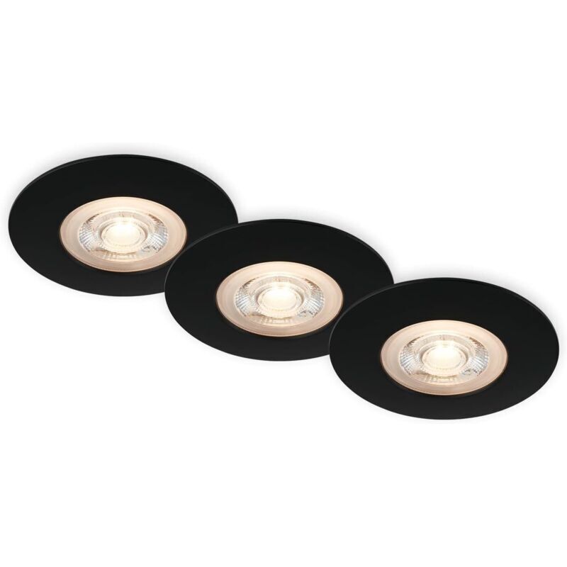 Set Di 3 Faretti Da Incasso A Soffitto A Led, Faretti Da Incasso Ultrasottili, Faretti Da Incasso Per Bagno, Faretti Da Incasso Per Bagno Ip65, Nero Opaco, 90x25 Mm (pxh)