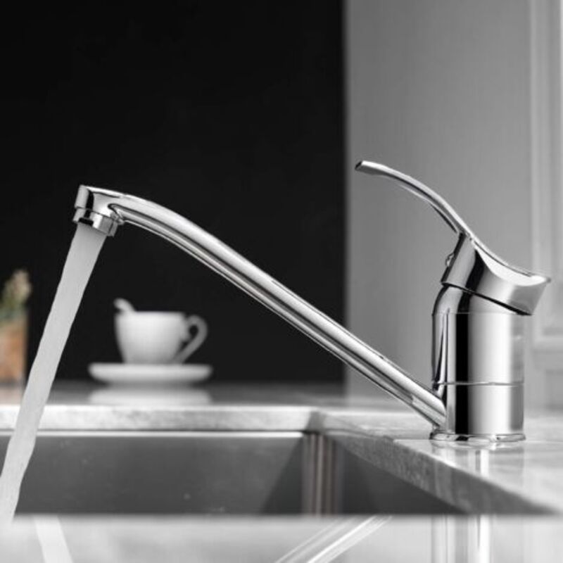 Rubinetto Cucina Rose-robinet, Rubinetto Cucina Oscillante 360°, Rubinetto Miscelatore Cucina, Rubinetto Con Tubo Pex, Ottone Massiccio, Regolabile Per Acqua Fredda E Calda, Cromato.